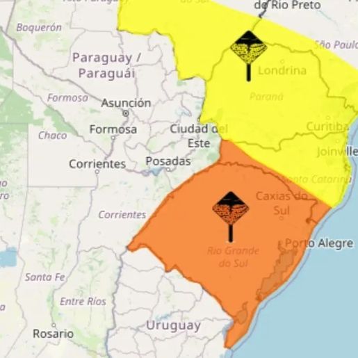 SC entra em alerta laranja de perigo para tempestades com ventos, chuva intensa e granizo