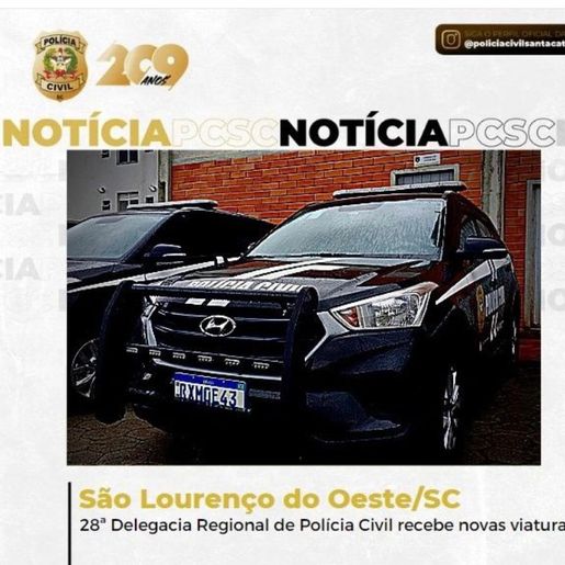 Polícia Civil da Regional de São Lourenço Do Oeste recebe novas viaturas