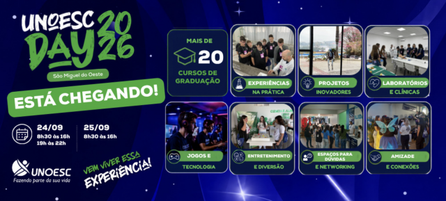 Mais de 2,7 mil estudantes estão confirmados para o Unoesc Day em SMO