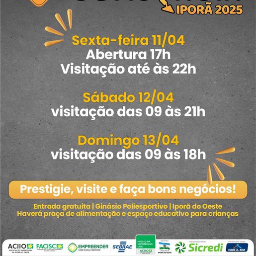 4ª Expo Construir começa nesta sexta e segue até domingo em Iporã do Oeste