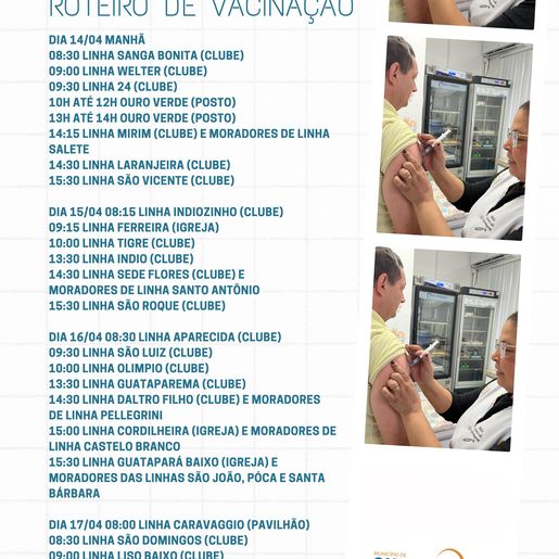 Secretaria de Saúde inicia roteiro de Vacinação no interior de Guaraciaba
