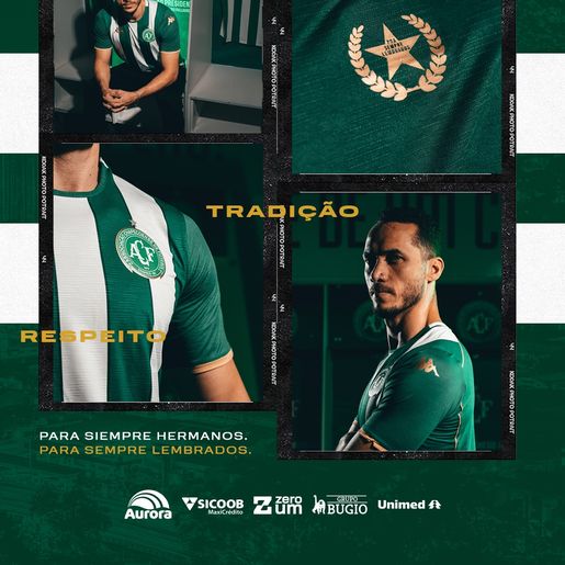 Chapecoense anuncia novo uniforme em homenagem a vítimas de tragédia aérea