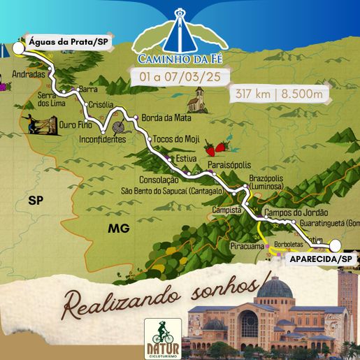 Ciclistas da região percorrerão o Caminho da Fé em 5 dias