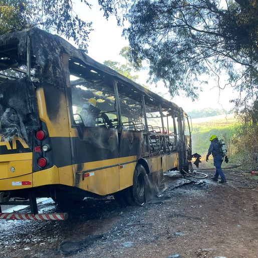 Ônibus escolar pega fogo no interior de Princesa