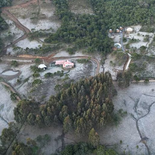 SC tem mínima de -2ºC e mudança na paisagem após formação de geada