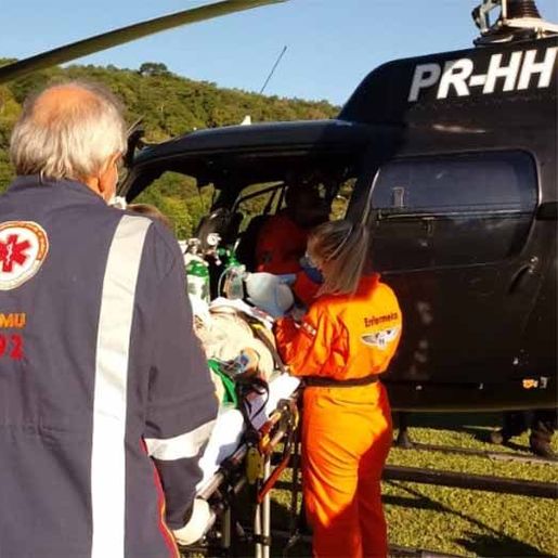 Idoso é atendido pelo Saer/Fron após cair de altura de sete metros
