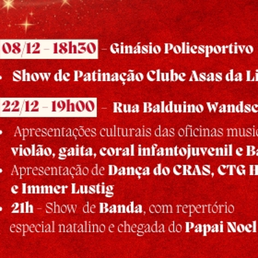 Abertura do Iporã Natal Show será neste domingo com show de patinação