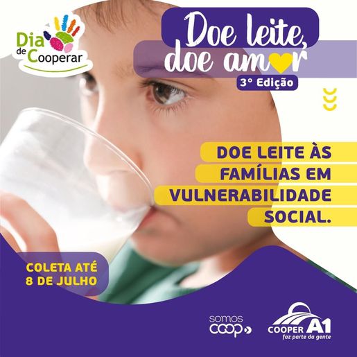 Campanha de cooperativa já arrecadou mais de 18 mil litros de leite