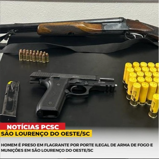 Uma pessoa é detida por posse irregular de arma de fogo e munições
