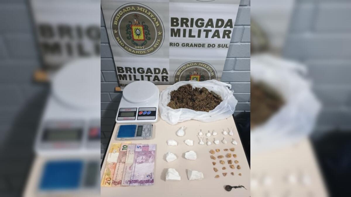 Traficante é preso com crack, maconha e cocaína em Barra do Guarita