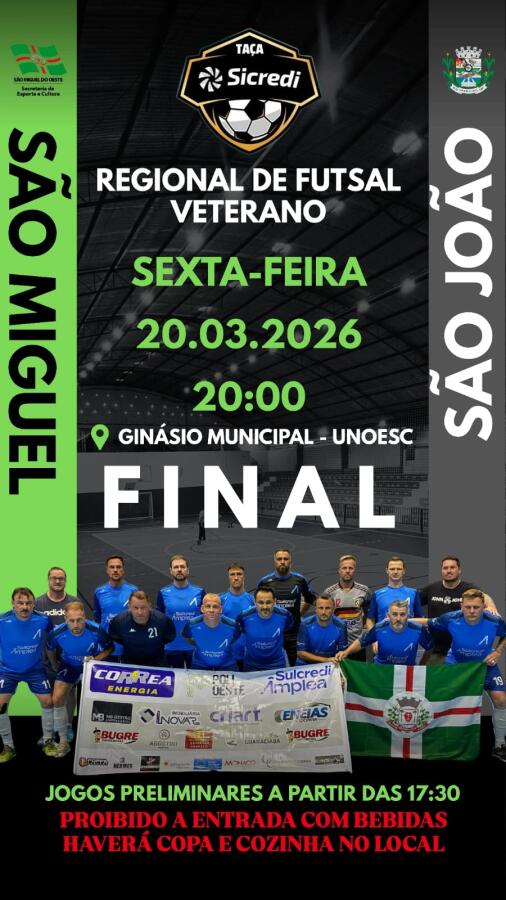 Peperi transmite final do Regional de Futsal Veterano entre São Miguel e São João