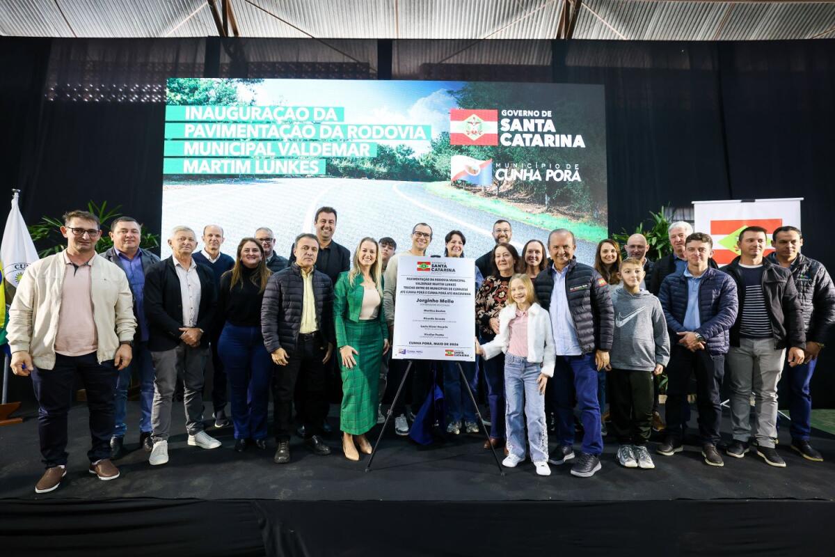 Governador inaugura rodovia que liga Cunha Porã, Cunhataí e Iraceminha
