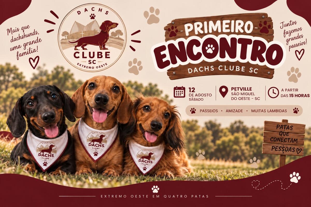 Primeiro encontro de Dachshund acontece neste sábado em São Miguel do Oeste
