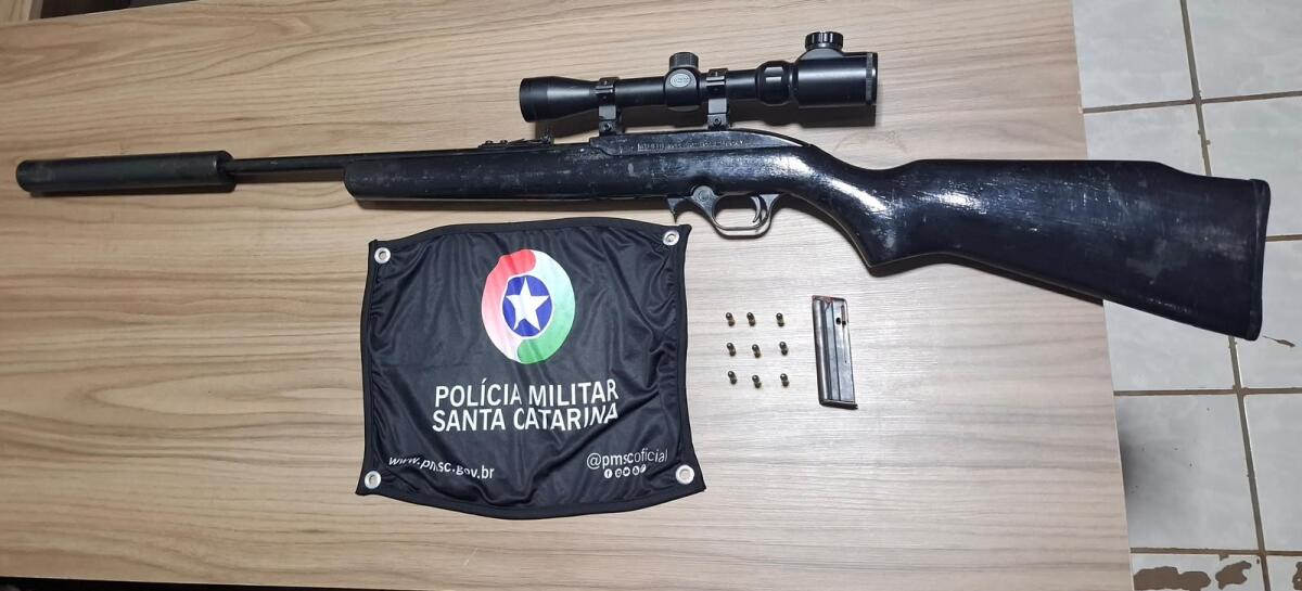 PM apreende carabina e munições em Santa Terezinha do Progresso