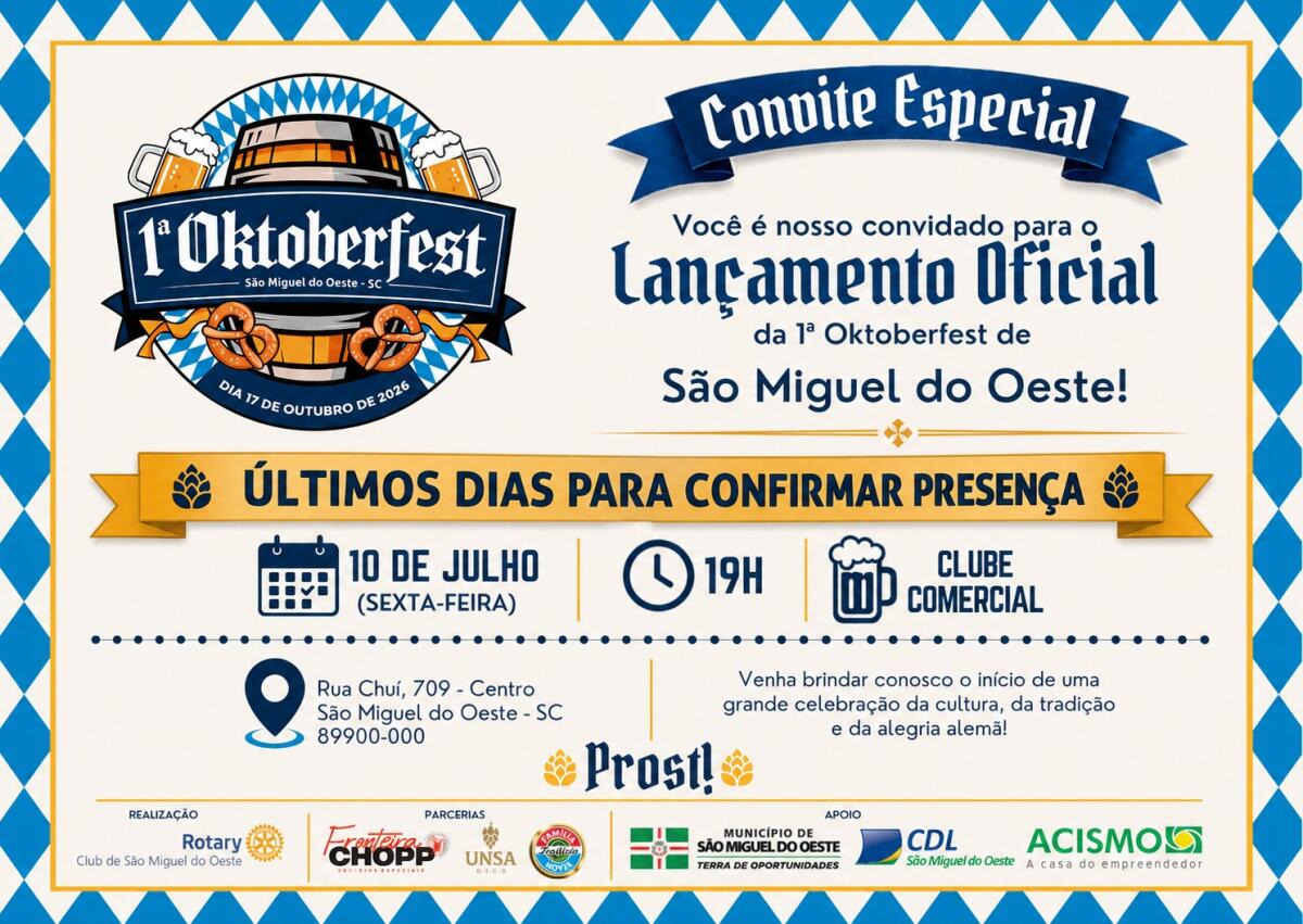 Lançamento da 1ª Oktoberfest de São Miguel do Oeste ocorre nesta sexta
