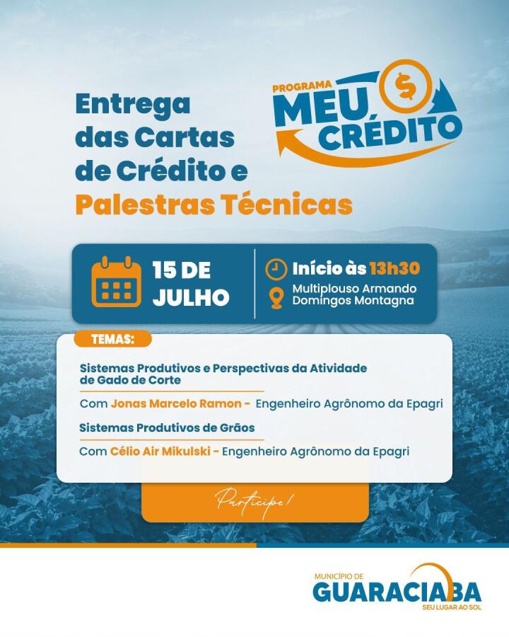 Produtores de Guaraciaba recebem cartas de crédito do Programa Meu Crédito no dia 15
