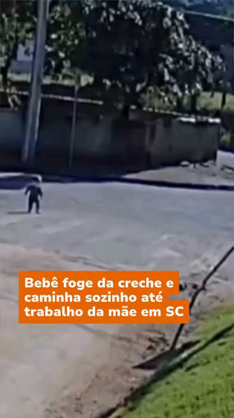 Bebê sai sozinho de creche e caminha até o trabalho da mãe em SC