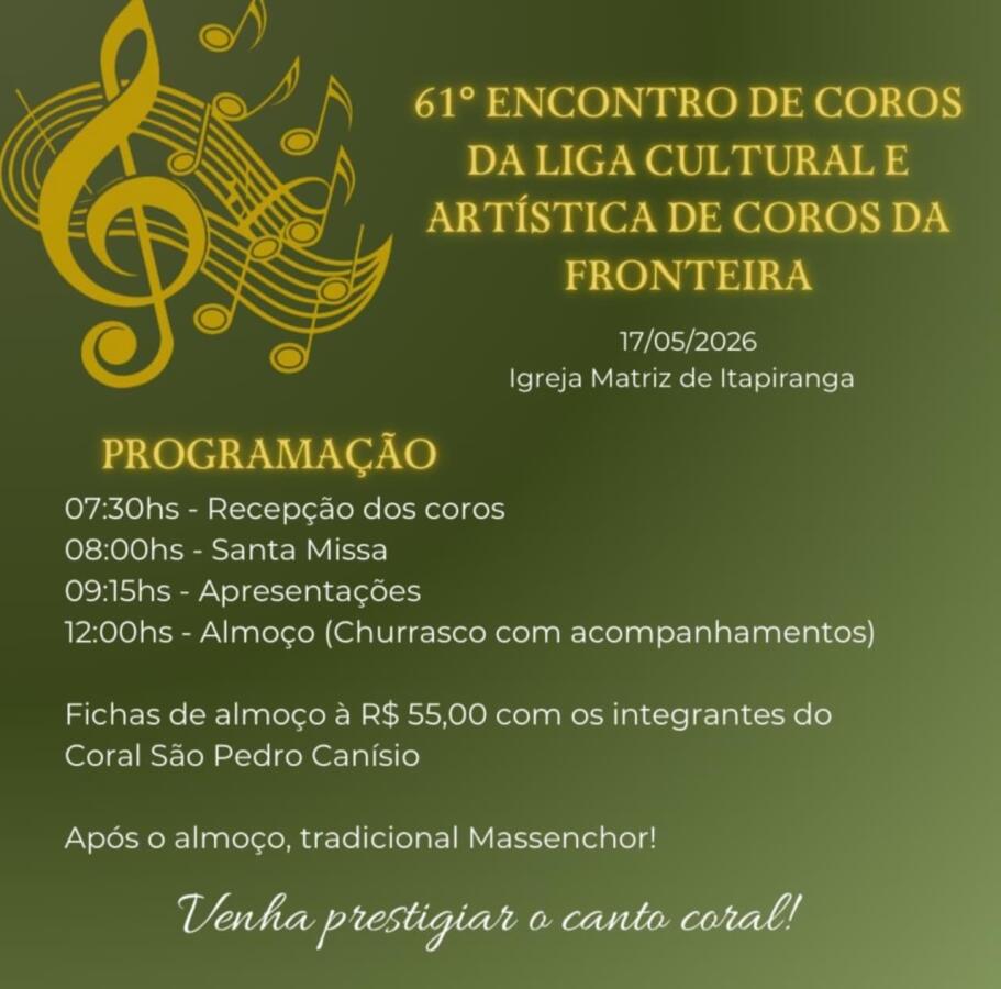 Itapiranga sedia 61º encontro regional da liga de corais do Extremo Oeste