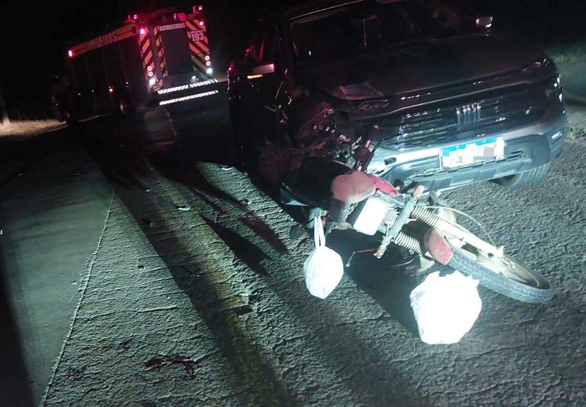 Motociclista fica ferido em acidente com carro no interior de Itapiranga