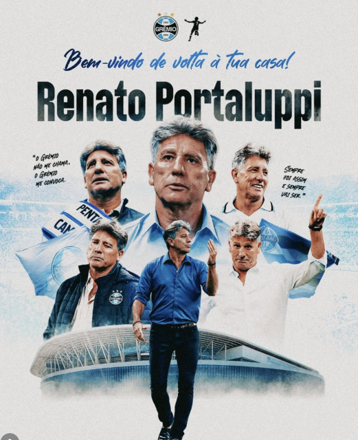 Grêmio anuncia Renato Portaluppi para quinta passagem como técnico