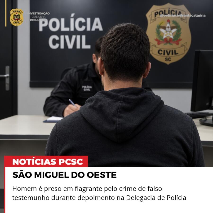 Homem é preso por suspeita de falso testemunho durante depoimento em SMO
