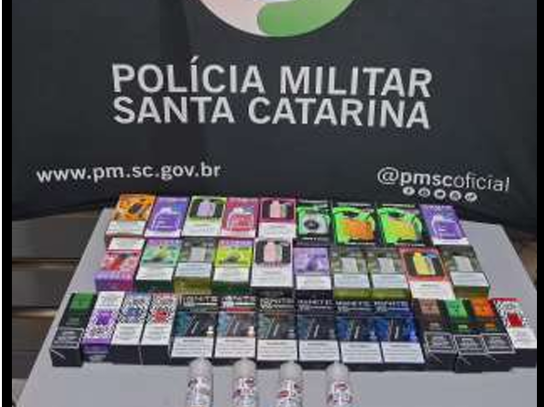 Polícia Militar apreende cigarros eletrônicos e produtos de contrabando em São Lourenço do Oeste
