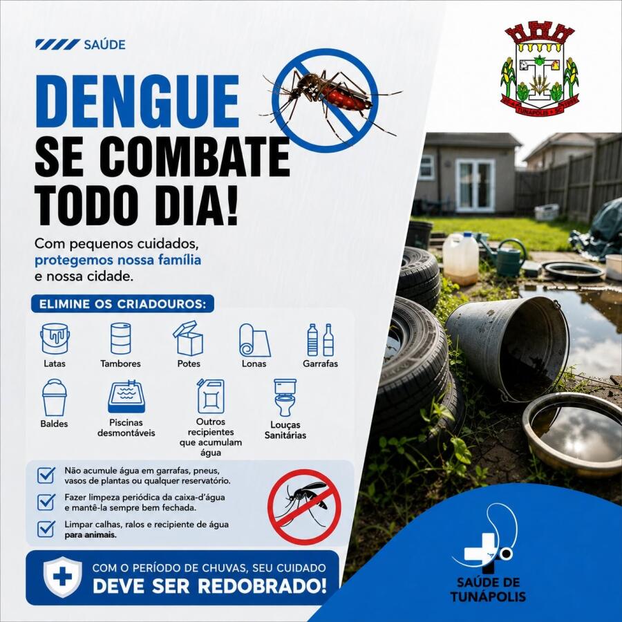 Medidas de combate à dengue em Tunápolis mantém casos zerados em 2026