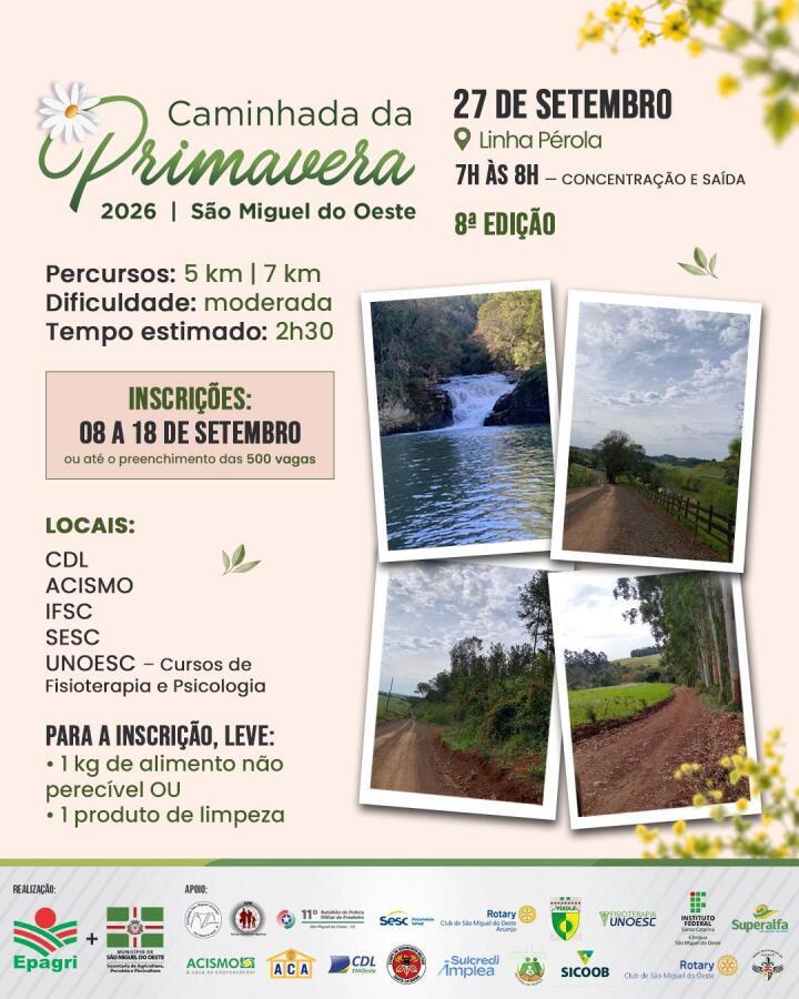 Caminhada da Primavera reúne 500 participantes neste domingo em SMO
