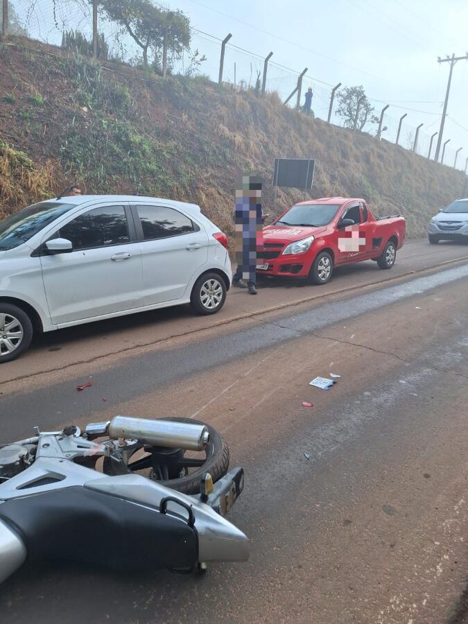 Engavetamento com quatro veículos deixa um ferido na SC-163