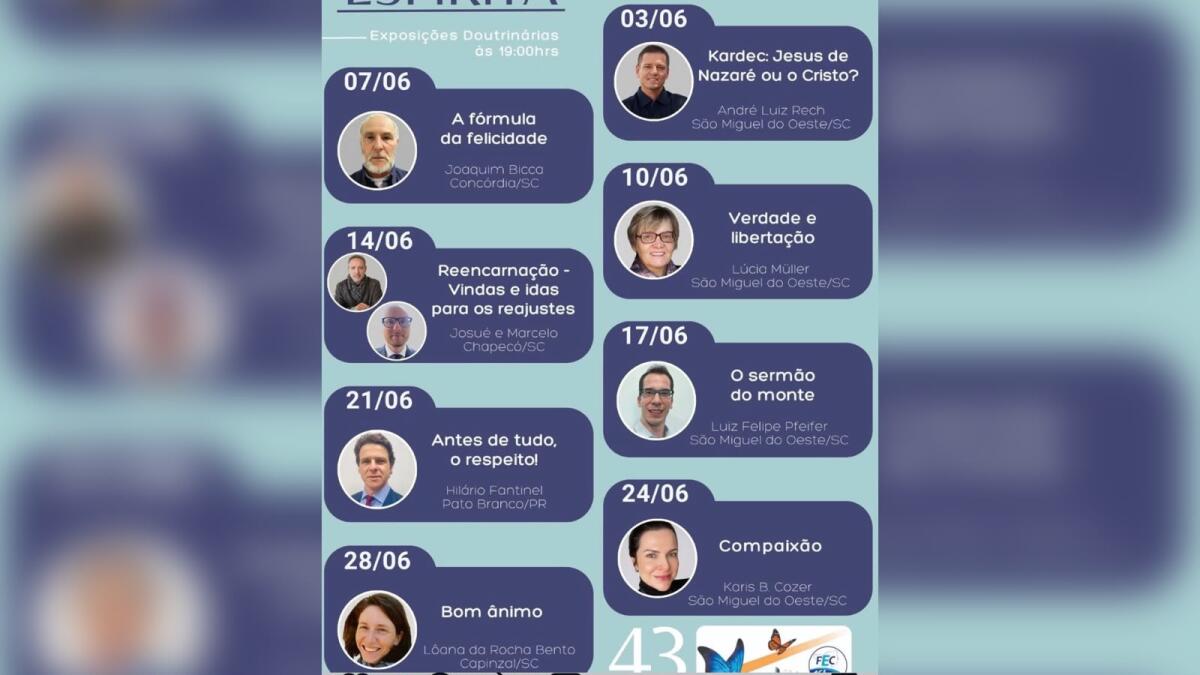 Centro Espírita Seara da Fé celebra 43 anos com programação em SMO