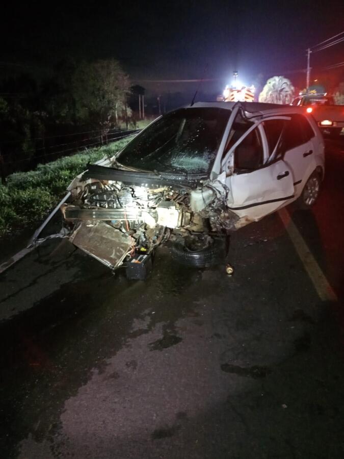 Mulher morre e outras três ficam feridas em colisão frontal na SC-480, em Bom Jesus