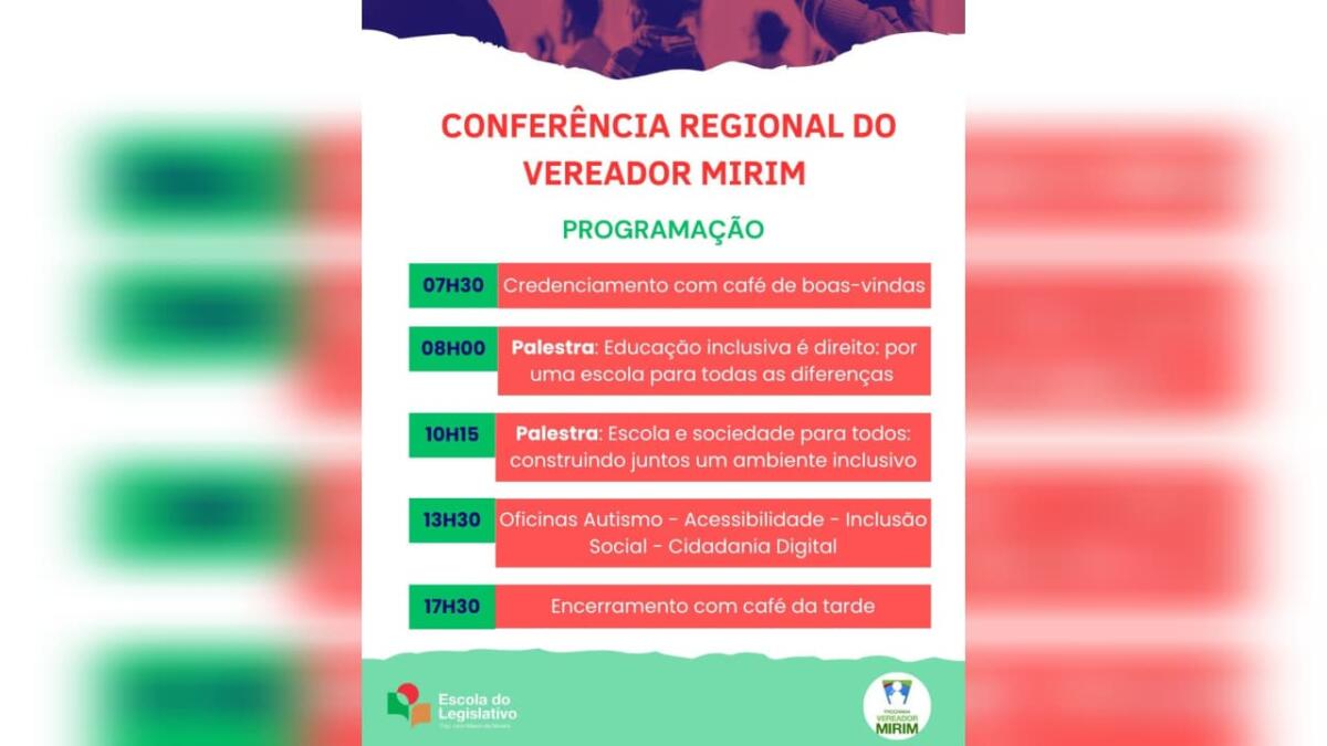 Conferência Regional do Vereador Mirim terá mais de 100 participantes em Tunápolis
