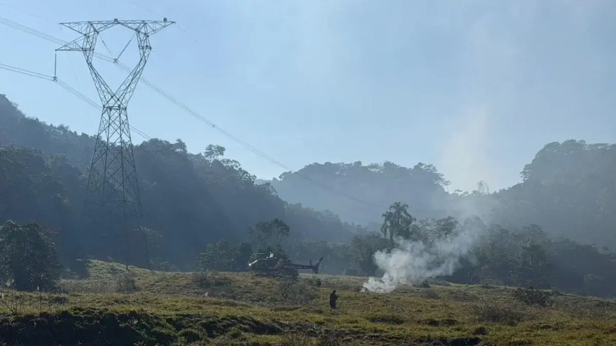 Queda de helicóptero em Pomerode mobiliza equipes de socorro