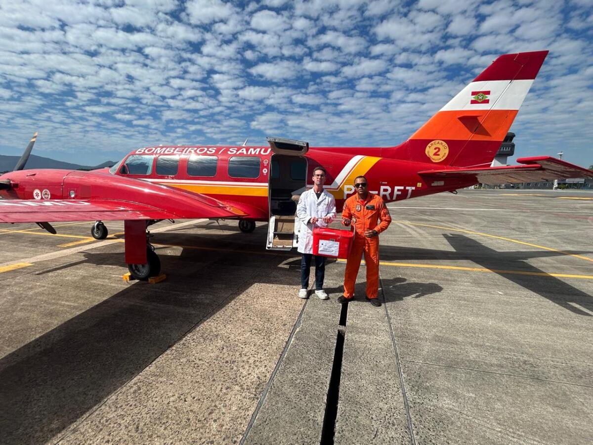Bombeiros e Samu realizam força-tarefa aérea para transporte de órgãos em SC