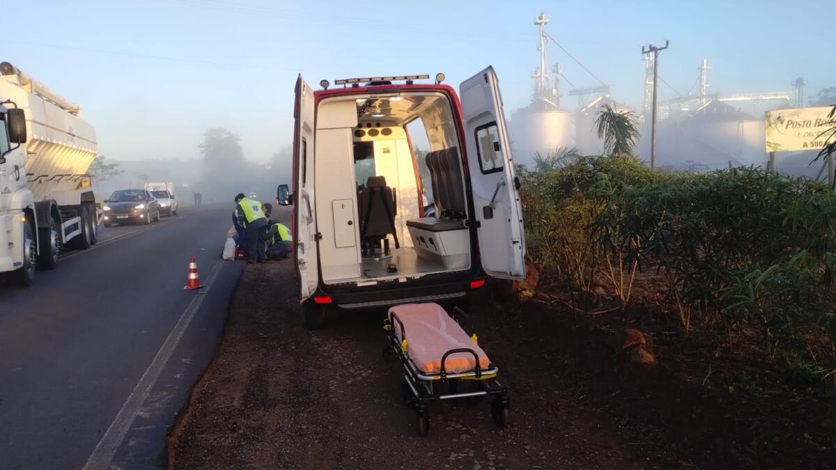 Motociclista fica gravemente ferimento em acidente na SC-163, em SJO
