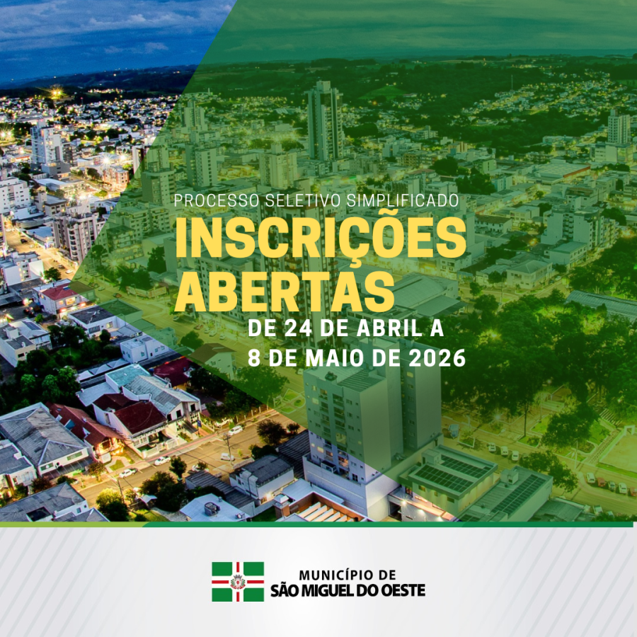 São Miguel do Oeste abre inscrições para Processo Seletivo Simplificado 003/2026
