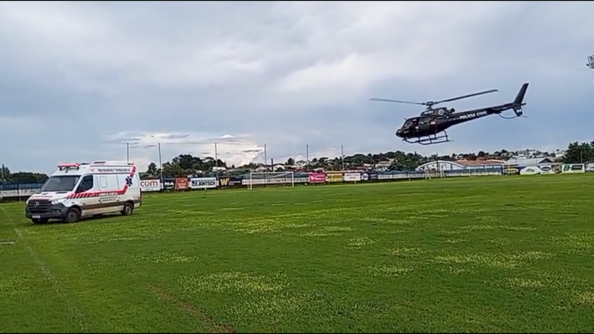 Paciente é transferida de helicóptero de Iporã do Oeste para Xanxerê