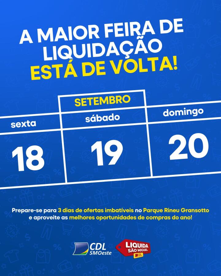 CDL confirma data e local para a edição do Liquida São Miguel 2026