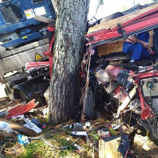 Grave acidente entre caminhões deixa um ferido na BR-282