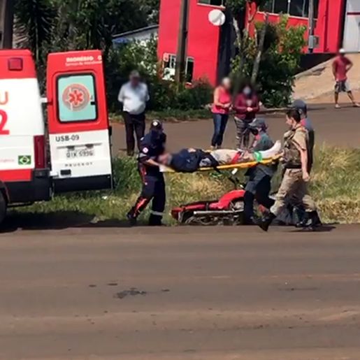 Colisão entre carro e moto deixa um ferido na BR-163