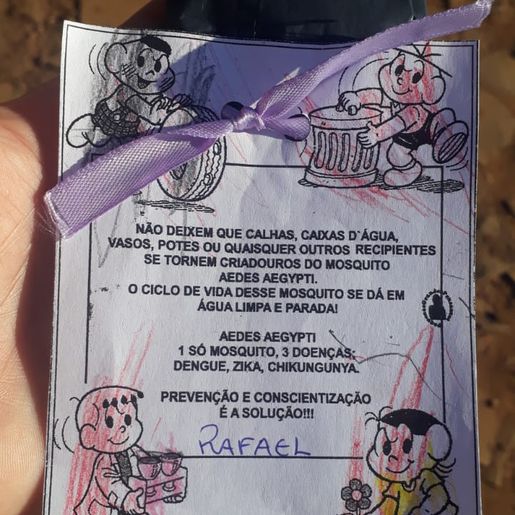 Crianças do CEI Nilci Sander vão às ruas conscientizar sobre os cuidados com a dengue