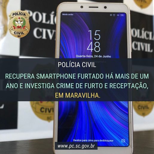 Polícia Civil recupera smarphone e investiga crimes de furto e receptação em Maravilha