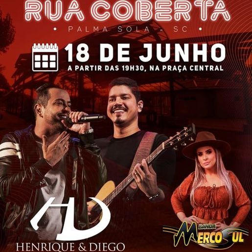 Prefeitura de Palma Sola inaugura Rua Coberta com show nacional neste mês