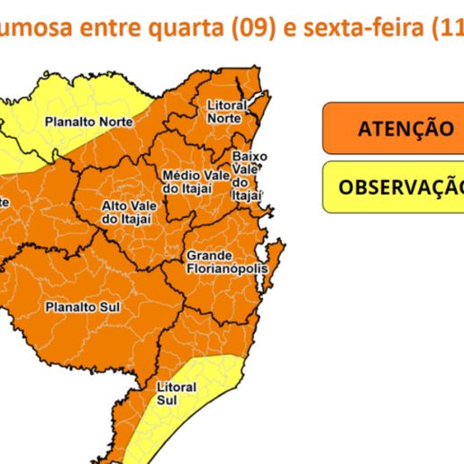 SC entra em alerta para temporais com chance de ventos fortes e granizo