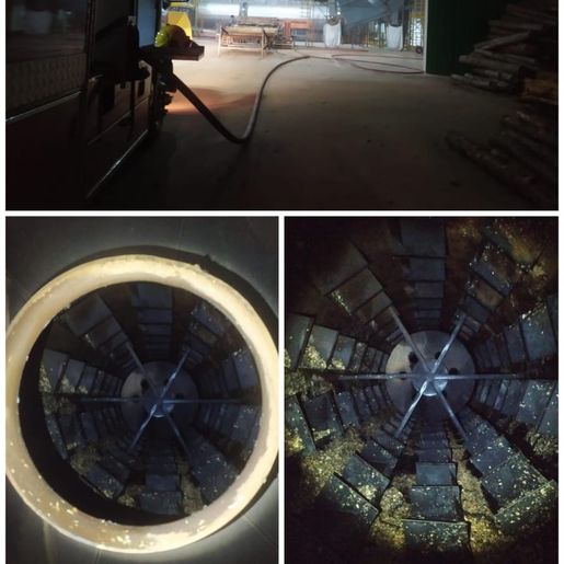 Incêndio em sistema de secagem de maravalha mobiliza bombeiros