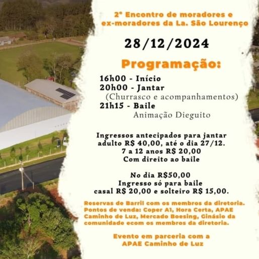 2º Jantar Beneficente em prol da APAE de Iporã do Oeste será neste sábado