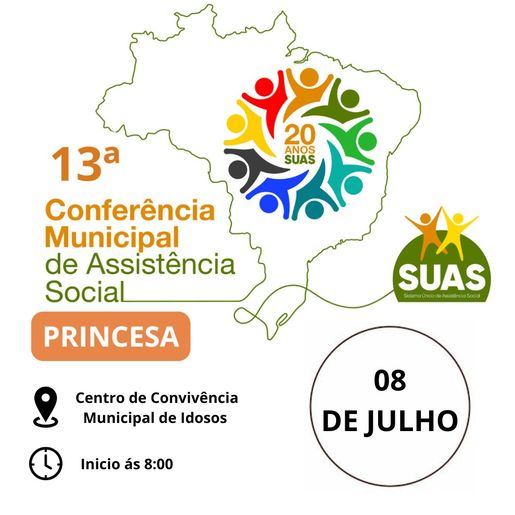 Princesa realiza 13ª Conferência de Assistência Social em 8 de julho