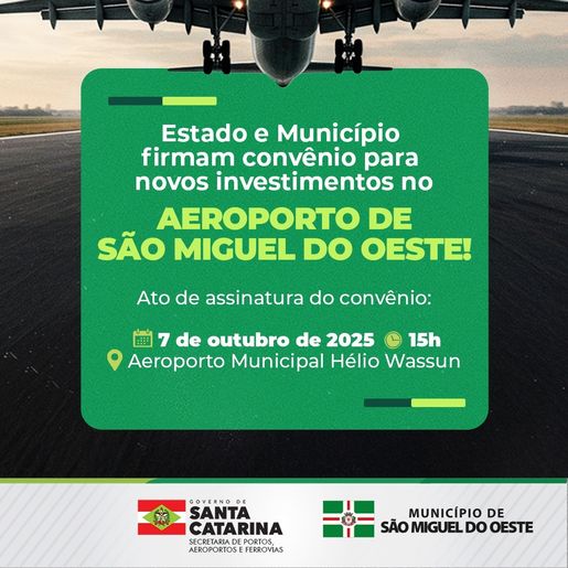 Convênio para obras no aeroporto de SMO será assinado nesta terça