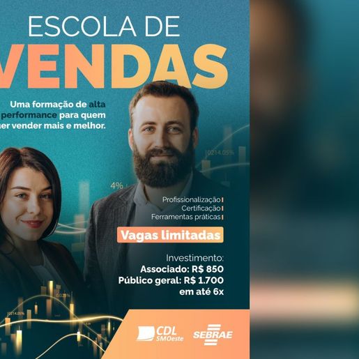 CDL e Sebrae lançam Escola de Vendas inédita em São Miguel do Oeste