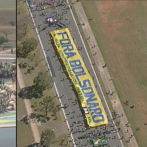 Manifestantes pró e contra Bolsonaro se reúnem na Esplanada dos Ministérios